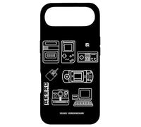 Custodia per iPhone Air Console retrò PC games nerd storia panoramica 8 bit pixel