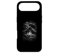 Custodia per iPhone Air Cowboy solitario da un falò con cavallo sotto il cielo occidentale