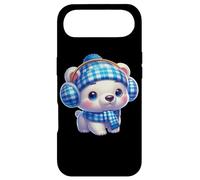 Custodia per iPhone Air Cozy Blue Plaid Polar Bear Charm Inverno