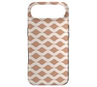 Custodia per iPhone Air Cream Beige Brown Geometric Wavy Rounded Line Pattern