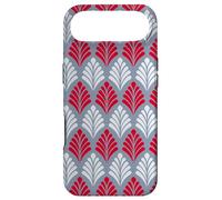 Custodia per iPhone Air Crimson Red Gray Leaf Wing-like Feather Geometric Pattern