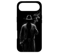 Custodia per iPhone Air Custodia Mystery Cowboy Silhouette per Western Noir Art