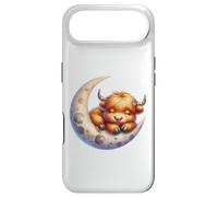 Custodia per iPhone Air Cute Baby Highland Cow Sleeping on the Moon Heifer Farm
