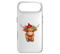 Custodia per iPhone Air Cute Highland cow Christmas Santa Hat Country Heifer Farm