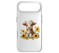 Custodia per iPhone Air Cute Highland cow with sunflowers country Heifer Farm Farmer
