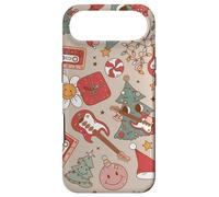 Custodia per iPhone Air Cute Retro Christmas Pattern Tree Smiling Groovy Music Beige