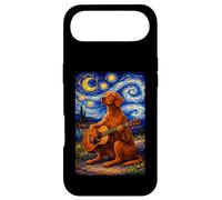 Custodia per iPhone Air Cute Vizsla Playing Guitar Whimsical Art Dog Music Camping