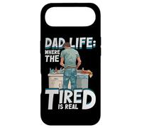 Custodia per iPhone Air Dad Life Where The Tired Is Real Funny Dad Citazione Nuovo Padre