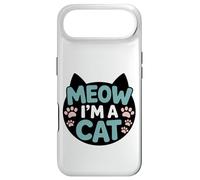 Custodia per iPhone Air Design divertente con scritta "Meow I'm A Cat" per amanti dei gatti con impronte di zampe