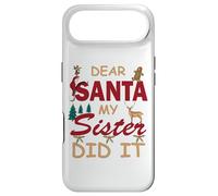 Custodia per iPhone Air Design divertente per donne o ragazze con scritta in lingua inglese "Dear Santa My Sister Did It"