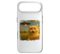 Custodia per iPhone Air Distressed Persian Cat UFO Selfie Funny Alien Kitten Novelty