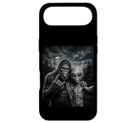 Custodia per iPhone Air Divertente Bigfoot Selfie Rock su UFO Sasquatch