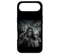 Custodia per iPhone Air Divertente Bigfoot Selfie Rock su UFO Sasquatch