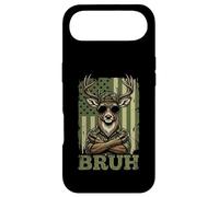 Custodia per iPhone Air Divertente caccia cervo Bruh Meme Camo Flag Buck occhiali da sole Art