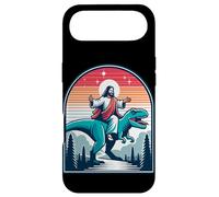 Custodia per iPhone Air Divertente Gesù che cavalca T-Rex Dinosaur Meme Parodia per i credenti