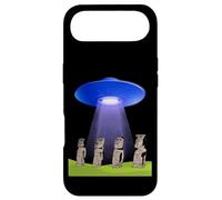 Custodia per iPhone Air Divertente UFO Isola di Pasqua mistero Moai statue volante disco volante