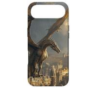 Custodia per iPhone Air Drago che domina una città gotica dorata all'alba