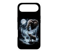Custodia per iPhone Air Elefante che ulula alla luna anni '90 Retro Safari Animal