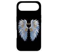 Custodia per iPhone Air Eleganti ali d'angelo con aureola celeste