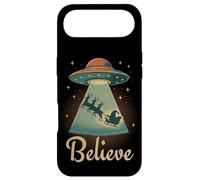 Custodia per iPhone Air Funny Alien Christmas Believe UFO Santa Abduction Men Women