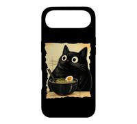 Custodia per iPhone Air Funny Black Fat Cat Eating Ramen Japanese Kawaii Anime