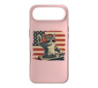 Custodia per iPhone Air Funny DJ Cat Disco Sound Tech Headphone Music US Flag