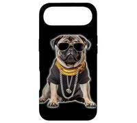 Custodia per iPhone Air Gangster Pug Hip Hop Cane con occhiali da sole e catena d'oro