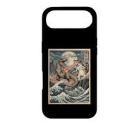 Custodia per iPhone Air Gatto vs T-Rex giapponese Ukiyo-e Kaiju Monster Art