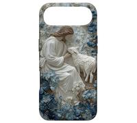 Custodia per iPhone Air Gesù Buon Pastore Blu Polveroso Floreale Cristiano Fede