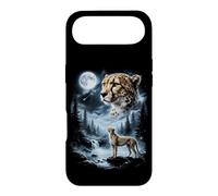 Custodia per iPhone Air Ghepardo che ulula alla luna anni '90 Retro Safari Animal