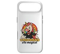 Custodia per iPhone Air Gli unicorni sono magici, divertente, grafica a fumetti con mago arcobaleno