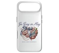Custodia per iPhone Air Go Grey in May Cervello Tumor Awareness Fiocco Floreale