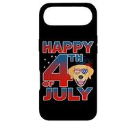 Custodia per iPhone Air Golden Retriever Dog American Flag Sunglasses Happy 4th July