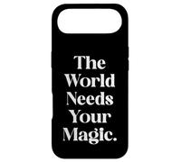 Custodia per iPhone Air Grafica retro ispiratrice con scritta "The World Needs Your Magic"