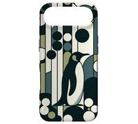 Custodia per iPhone Air Green Cream Retro Penguin Adventure In the Geometry Pattern