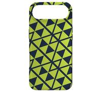 Custodia per iPhone Air Green Navy Triangle Hexagon Futuristic Urban Pattern