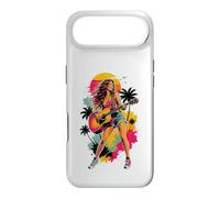 Custodia per iPhone Air Guitar Tropical Girl Sunset Palm Summer Music Vibes
