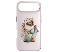 Custodia per iPhone Air Happy Easter Cat Easter Tea Cup Coffee Cat Siamese Floral