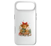 Custodia per iPhone Air Highland Cow Christmas Coffee Cocoa Sled Cute Watercolor