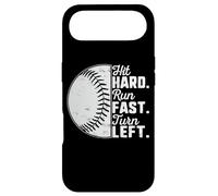 Custodia per iPhone Air Hit Hard Run Fast Turn Left Baseball Softball Pun Baseballer
