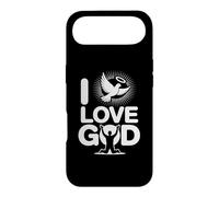 Custodia per iPhone Air I Love God Dove Halo Messaggio Spirituale