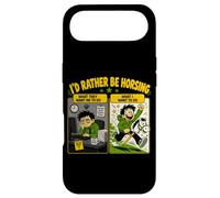 Custodia per iPhone Air Id Rather Be Horsing Divertente Hobby Fuga a cavallo