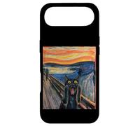 Custodia per iPhone Air Il gatto nero urlo di Munch Edvard famoso dipinto divertente