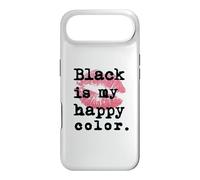Custodia per iPhone Air Il nero è il mio colore felice con baci sulle labbra rosa