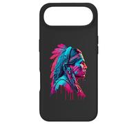 Custodia per iPhone Air Il volto dell'uomo dei nativi americani, arte synthwave