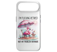 Custodia per iPhone Air Im Flocking Retired Not My Problem Anymore Flamingo Drinking