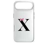Custodia per iPhone Air Initial X Coquette Letter Name Monogram With Pink Bow