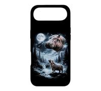 Custodia per iPhone Air Ippopotamo che ulula alla luna anni '90 Retro Safari Animal