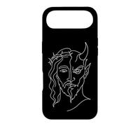 Custodia per iPhone Air Jesus And Devil One Line Art Duality minimalista