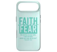 Custodia per iPhone Air Jesus Faith Over Fear Teal Psalms 118:6 Christian Scripture